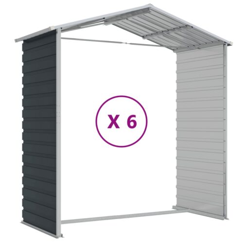 Garden Shed Anthracite 191x555x198cm Galvanised Steel - Image 9