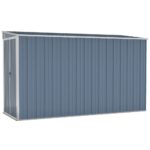 Wall-mounted Garden Shed Grey 118x288x178cm Galvanised Steel