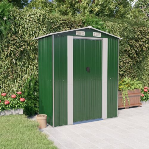 Garden Shed Green 192x108x223cm Galvanised Steel - Image 2