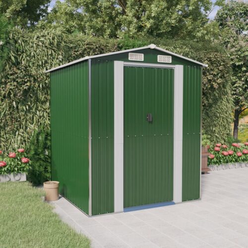 Garden Shed Green 192x191x223cm Galvanised Steel - Image 2