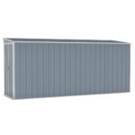 Wall-mounted Garden Shed Grey 118x382x178cm Galvanised Steel