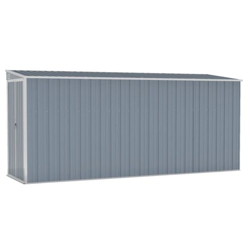 Wall-mounted Garden Shed Grey 118x382x178cm Galvanised Steel