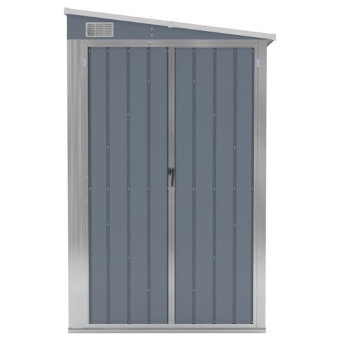 Wall-mounted Garden Shed Grey 118x382x178cm Galvanised Steel - Image 3