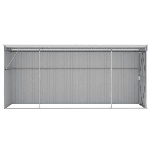 Wall-mounted Garden Shed Grey 118x382x178cm Galvanised Steel - Image 5