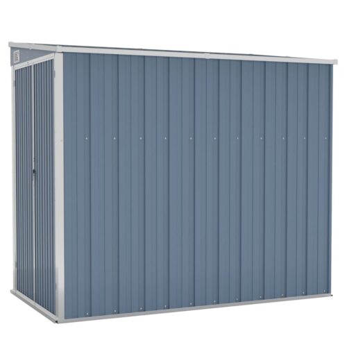 Wall-mounted Garden Shed Grey 118x194x178cm Galvanised Steel