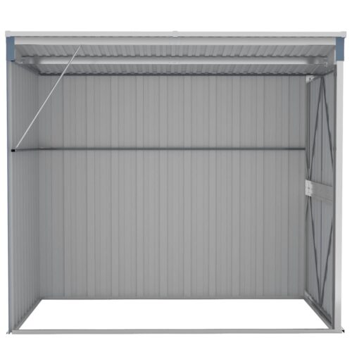Wall-mounted Garden Shed Grey 118x194x178cm Galvanised Steel - Image 5