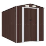 Garden Shed Dark Brown 192x357x223cm Galvanised Steel