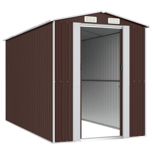 Garden Shed Dark Brown 192x357x223cm Galvanised Steel - Image 4