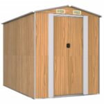 Garden Shed Light Brown 192x274x223cm Galvanised Steel