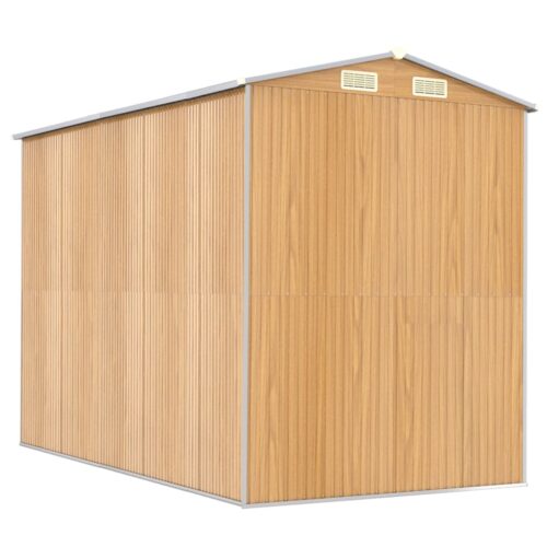 Garden Shed Light Brown 192x274x223cm Galvanised Steel - Image 6