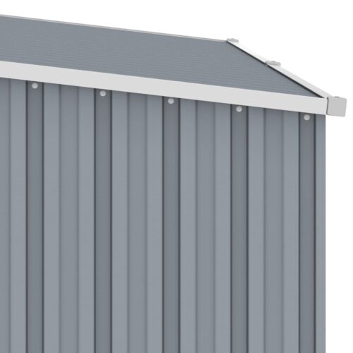 Garden Firewood Shed Grey 245x98x159cm Galvanised Steel - Image 6