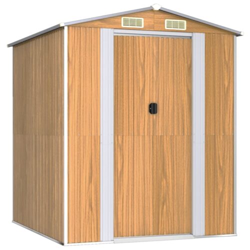 Garden Shed Light Brown 192x191x223cm Galvanised Steel