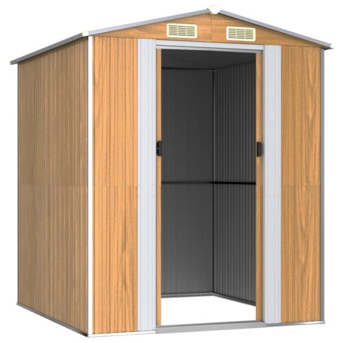 Garden Shed Light Brown 192x191x223cm Galvanised Steel - Image 3