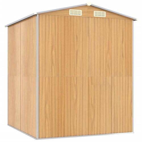 Garden Shed Light Brown 192x191x223cm Galvanised Steel - Image 6