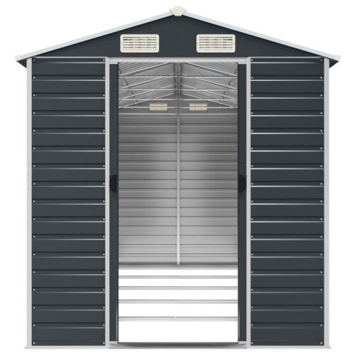 Garden Shed Anthracite 191x470x198cm Galvanised Steel - Image 5