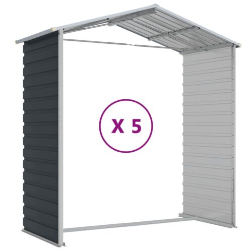 Garden Shed Anthracite 191x470x198cm Galvanised Steel - Image 9