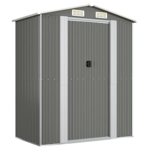 Garden Shed Light Grey 192x108x223cm Galvanised Steel
