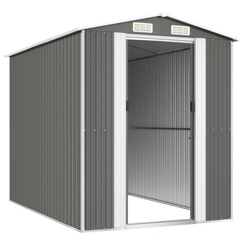 Garden Shed Light Grey 192x274x223cm Galvanised Steel - Image 4