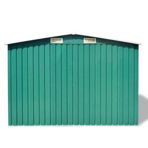 Garden Storage Shed Green Metal 257x205x178cm - Image 4