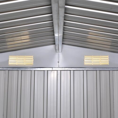 Garden Storage Shed Green Metal 257x205x178cm - Image 7