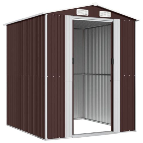 Garden Shed Dark Brown 192x191x223cm Galvanised Steel - Image 4