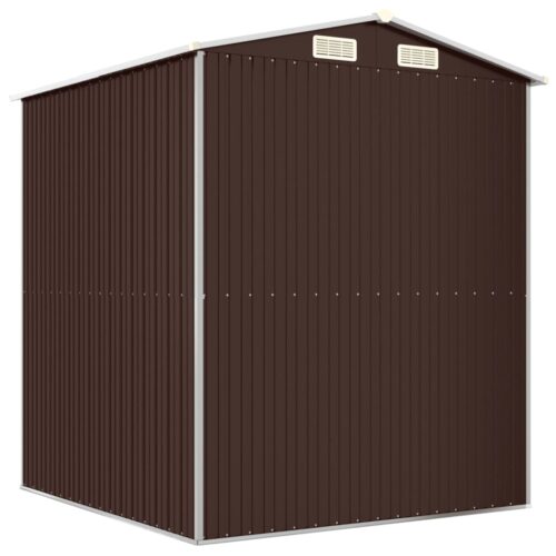 Garden Shed Dark Brown 192x191x223cm Galvanised Steel - Image 6