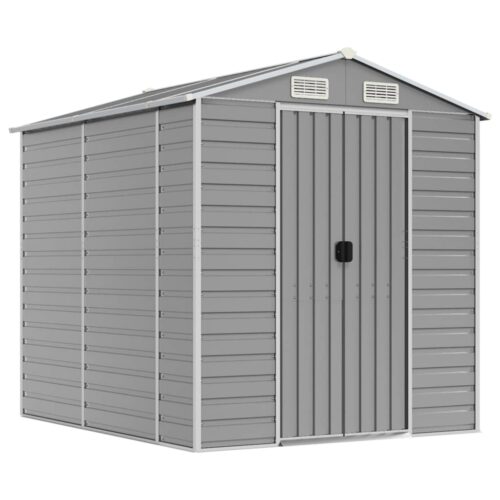 Garden Shed Light Grey 191x215x198cm Galvanised Steel