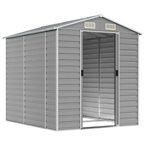 Garden Shed Light Grey 191x215x198cm Galvanised Steel - Image 3