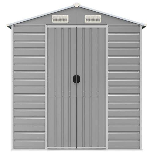 Garden Shed Light Grey 191x215x198cm Galvanised Steel - Image 4