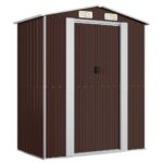 Garden Shed Dark Brown 192x108x223cm Galvanised Steel