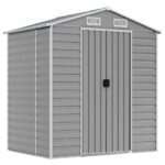 Garden Shed Light Grey 191x130x198cm Galvanised Steel