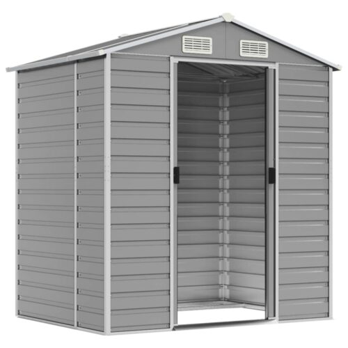 Garden Shed Light Grey 191x130x198cm Galvanised Steel - Image 3