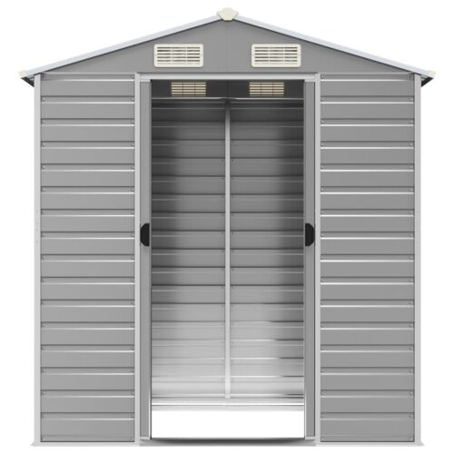 Garden Shed Light Grey 191x130x198cm Galvanised Steel - Image 5