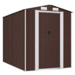 Garden Shed Dark Brown 192x274x223cm Galvanised Steel