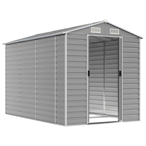Garden Shed Light Grey 191x300x198cm Galvanised Steel - Image 3