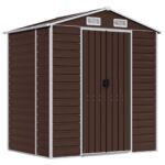Garden Shed Brown 191x130x198cm Galvanised Steel
