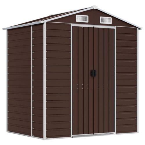 Garden Shed Brown 191x130x198cm Galvanised Steel