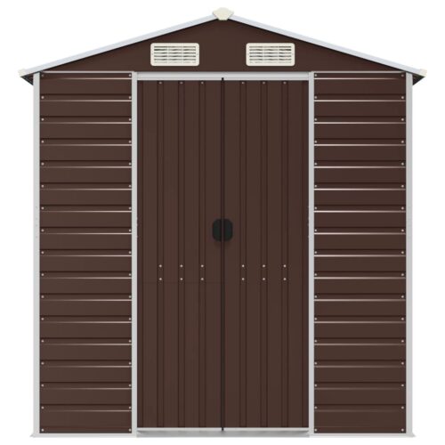 Garden Shed Brown 191x130x198cm Galvanised Steel - Image 4
