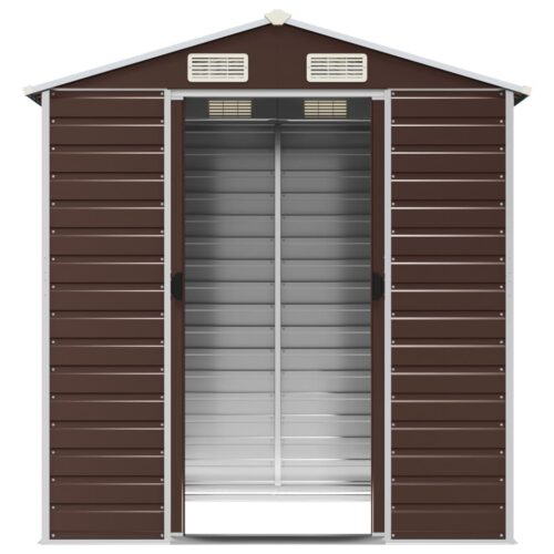 Garden Shed Brown 191x130x198cm Galvanised Steel - Image 5