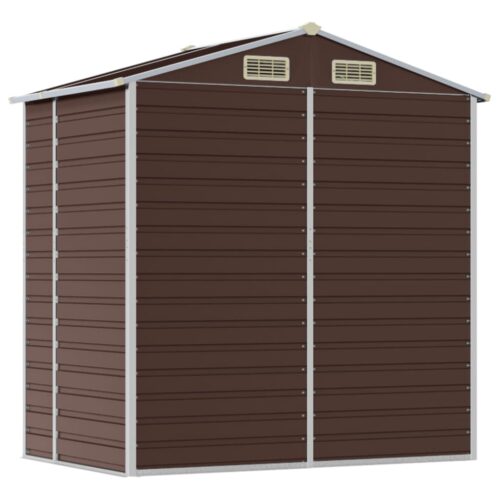 Garden Shed Brown 191x130x198cm Galvanised Steel - Image 7