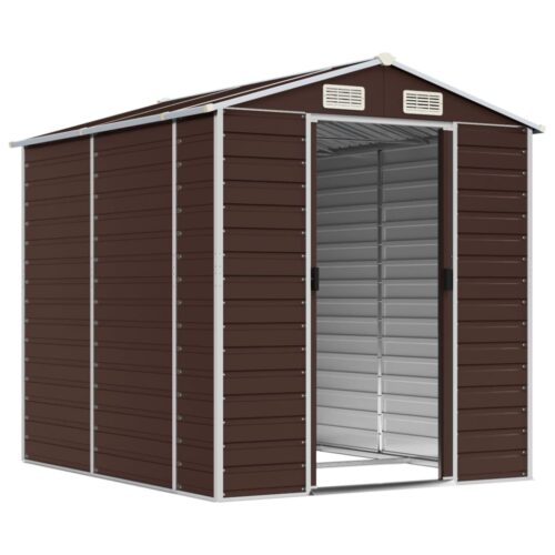 Garden Shed Brown 191x215x198cm Galvanised Steel - Image 3