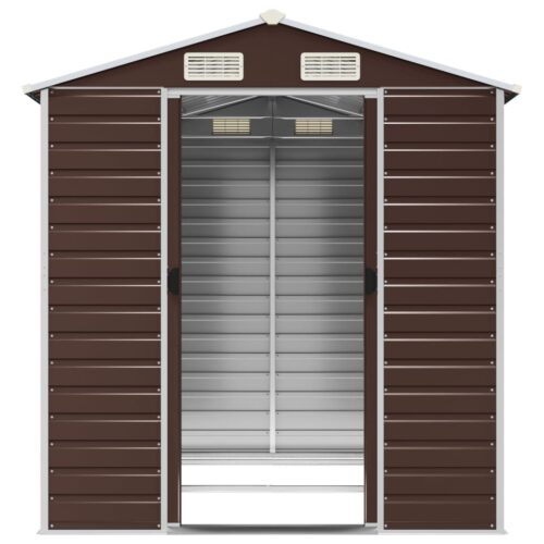 Garden Shed Brown 191x215x198cm Galvanised Steel - Image 5