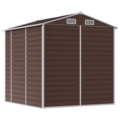 Garden Shed Brown 191x215x198cm Galvanised Steel - Image 7