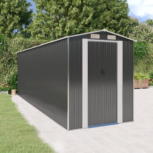 Garden Shed Anthracite 192x606x223cm Galvanised Steel - Image 2