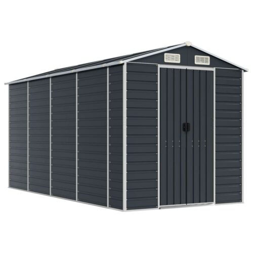 Garden Shed Anthracite 191x385x198cm Galvanised Steel