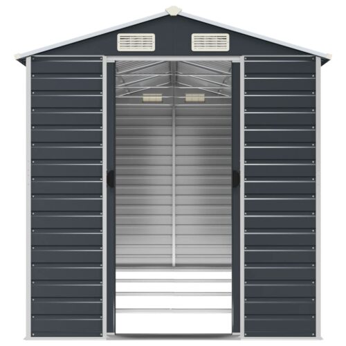 Garden Shed Anthracite 191x385x198cm Galvanised Steel - Image 5