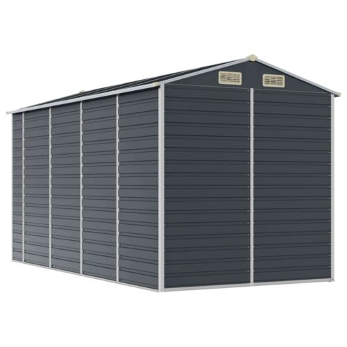 Garden Shed Anthracite 191x385x198cm Galvanised Steel - Image 7