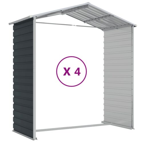 Garden Shed Anthracite 191x385x198cm Galvanised Steel - Image 9