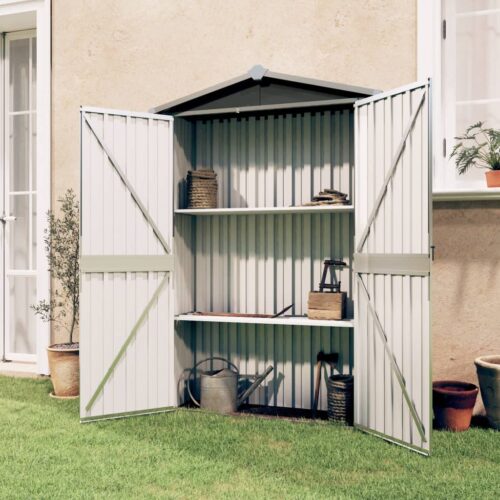Garden Shed Anthracite 116x45x175cm Galvanised Steel - Image 2