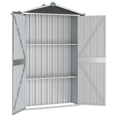 Garden Shed Anthracite 116x45x175cm Galvanised Steel - Image 3